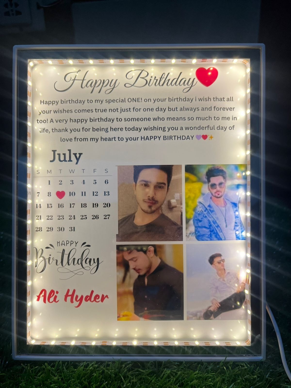 customize birthday led frame